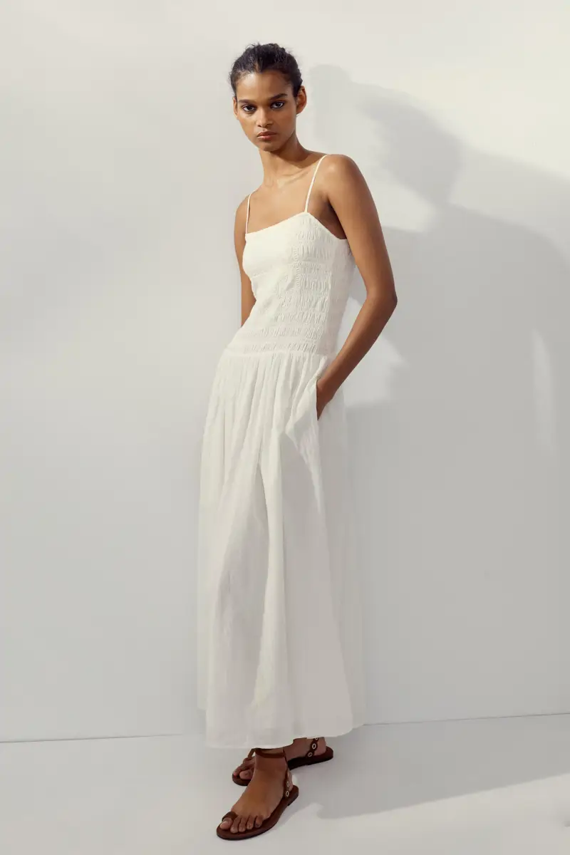 Vestido midi blanco