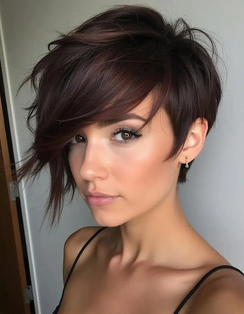 cortes de pelo corto desenfadados Pixie asimétrico