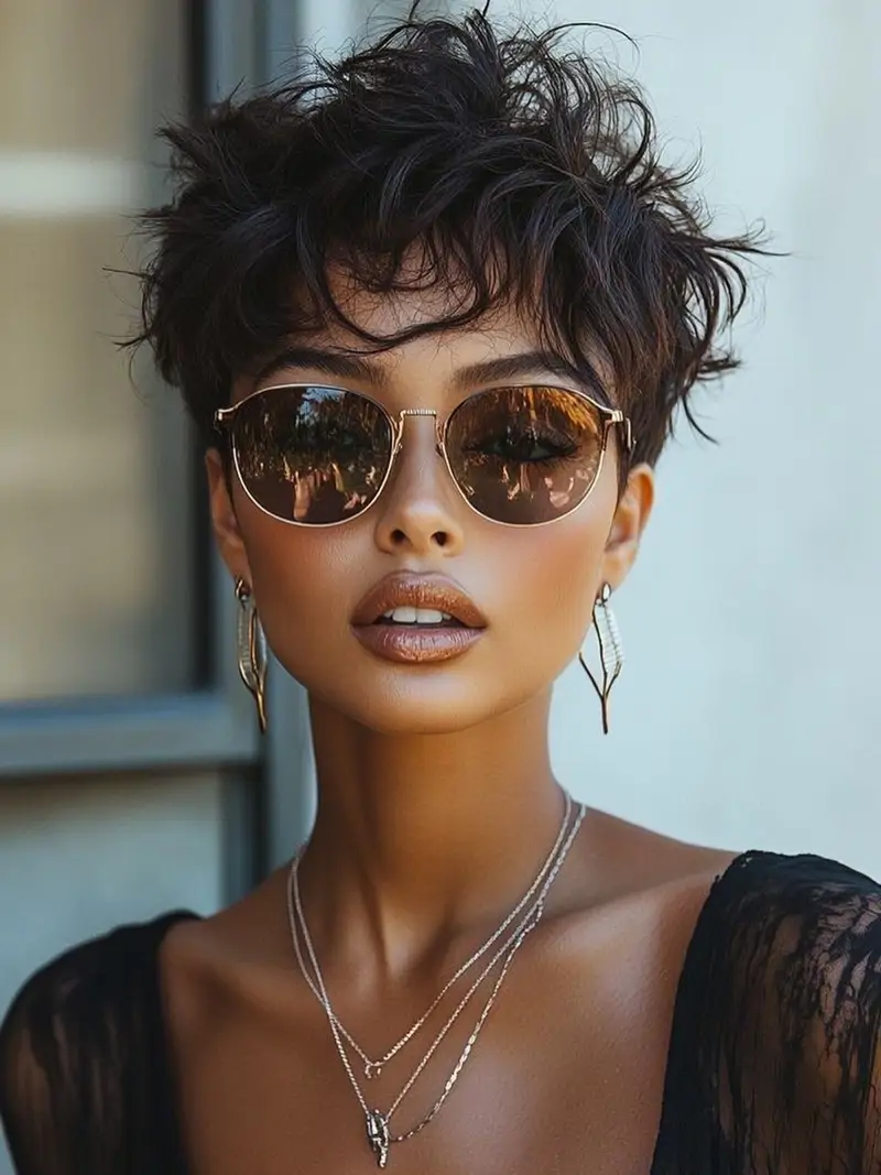 cortes de pelo corto desenfadados Pixie texturizado