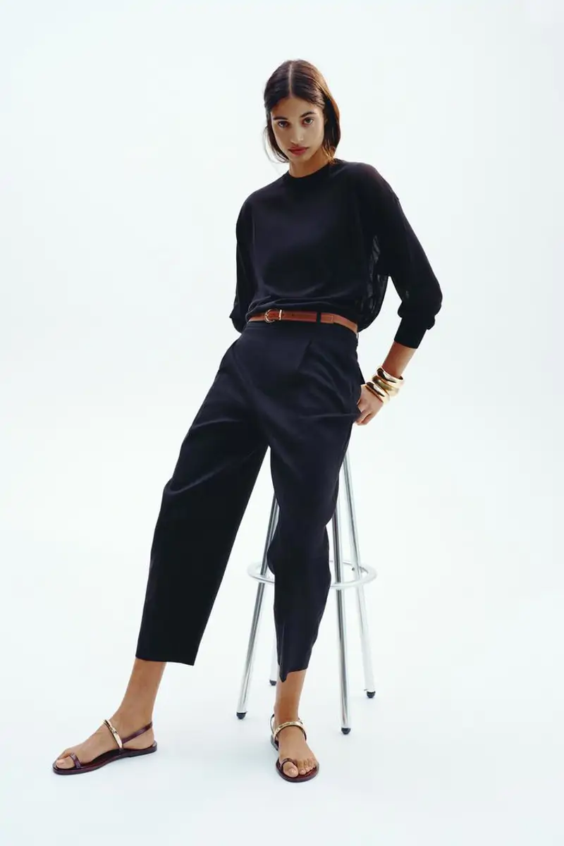 pantalon tiro recto zara 