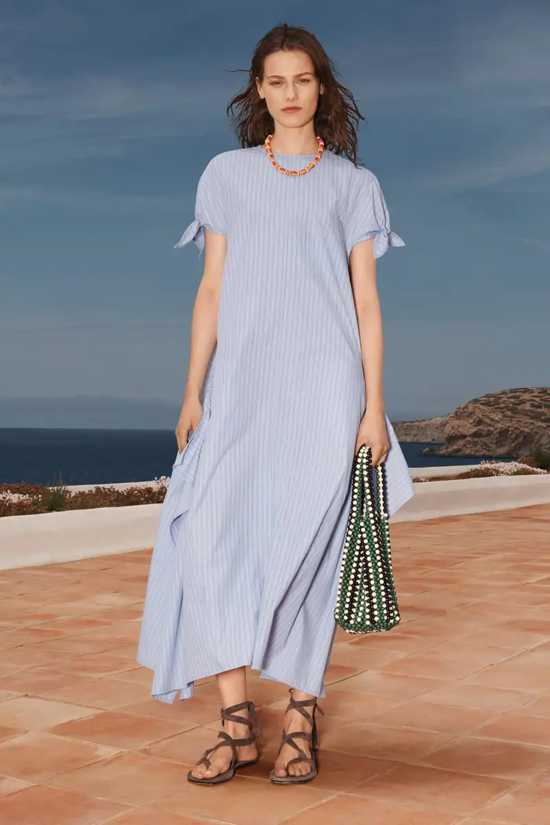 vestido asimetrico estampado rayas zara