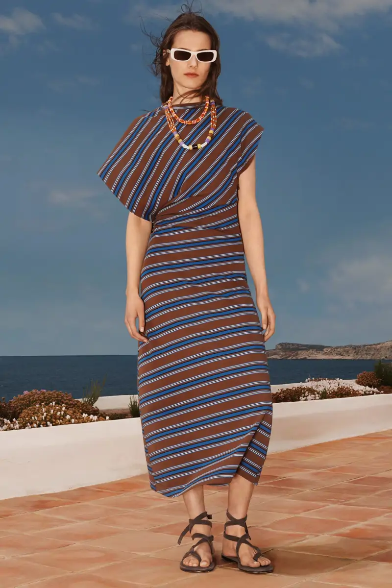 vestido midi estampado rayas zara