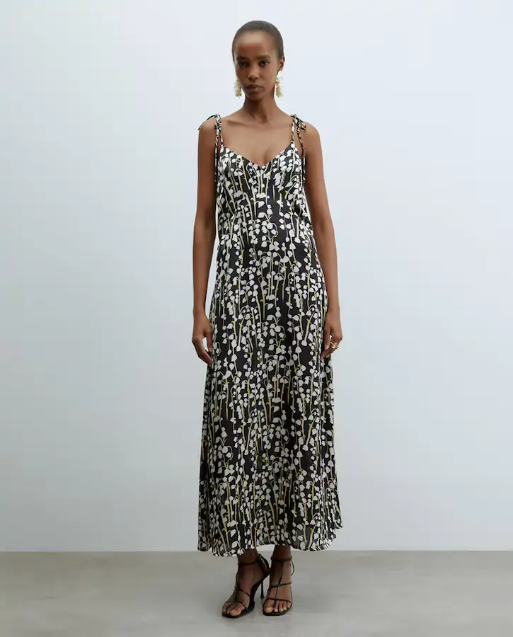 Vestido lencero estampado
