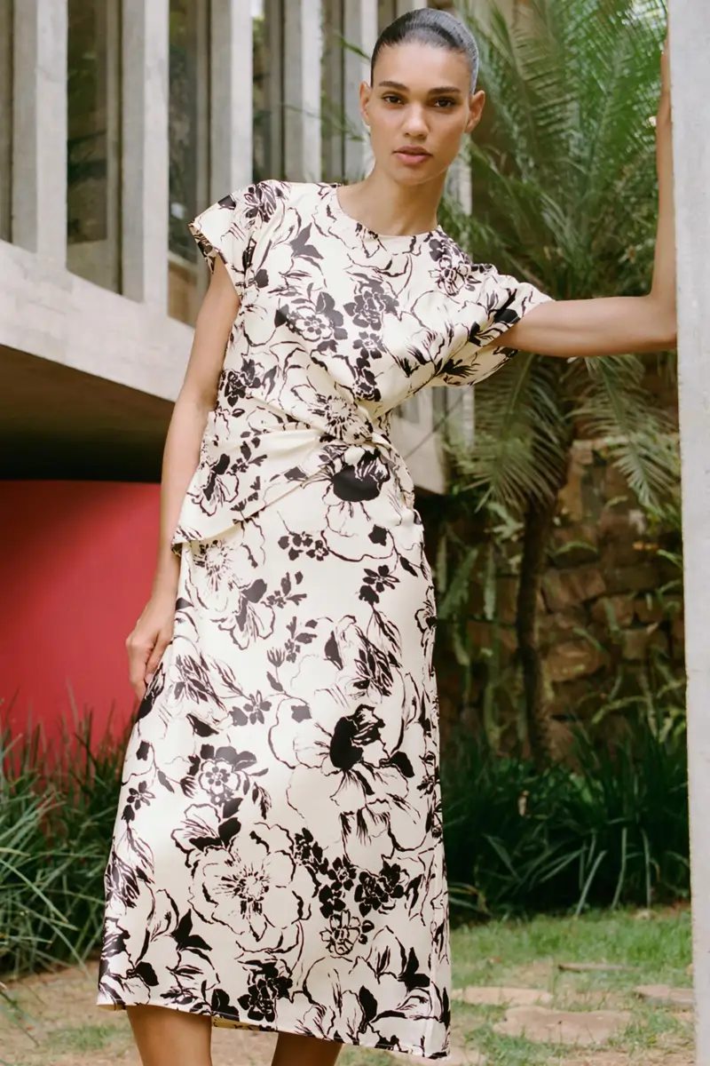 vestido midi estampado zara verano