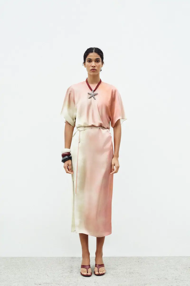 vestido tie dye estampado zara