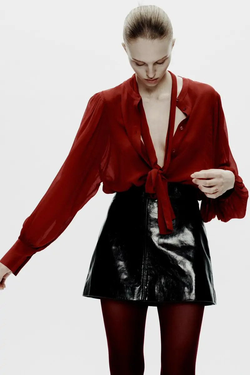 blusa lazo zara