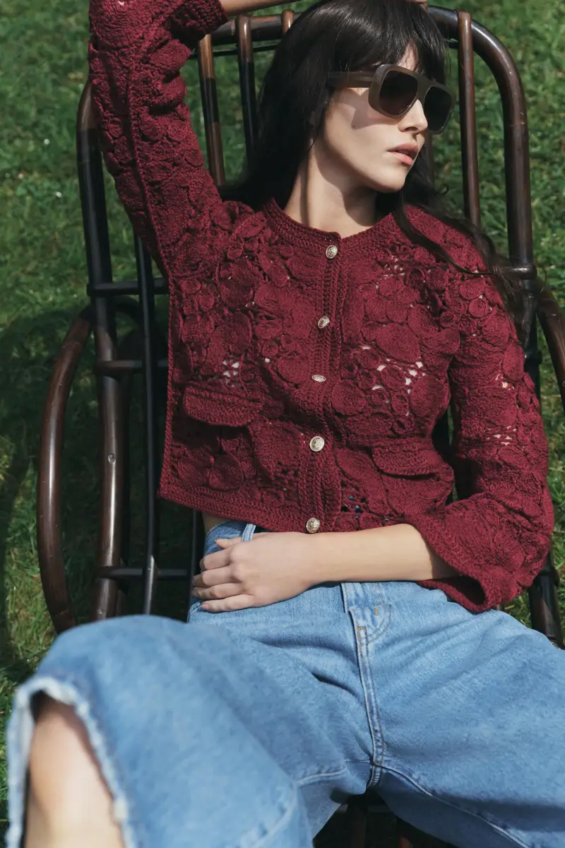 chaqueta punto macrame zara