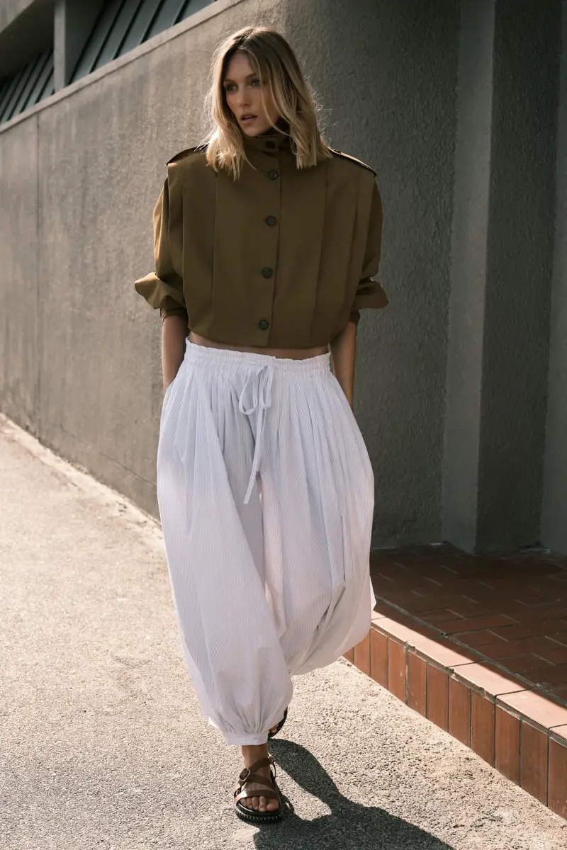 pantalon bombacho rayas zara