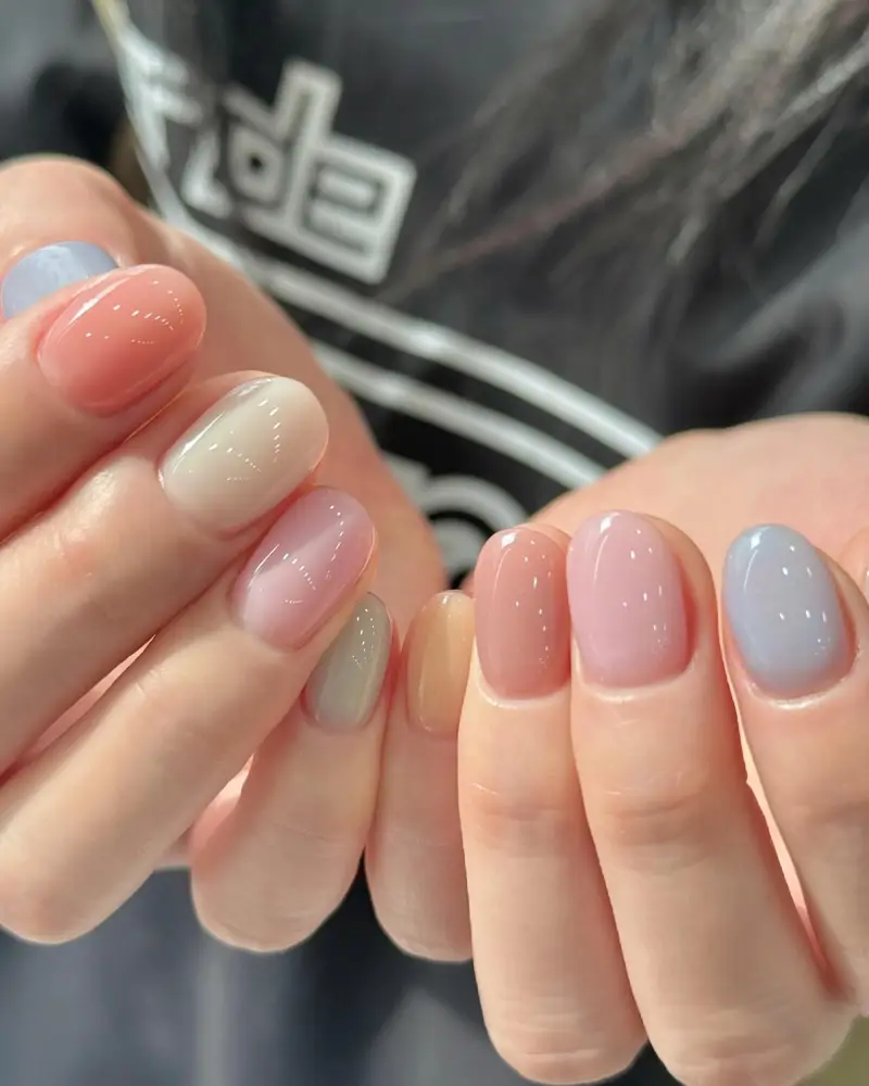 uñas decoradas tonos neutros Uñas jelly
