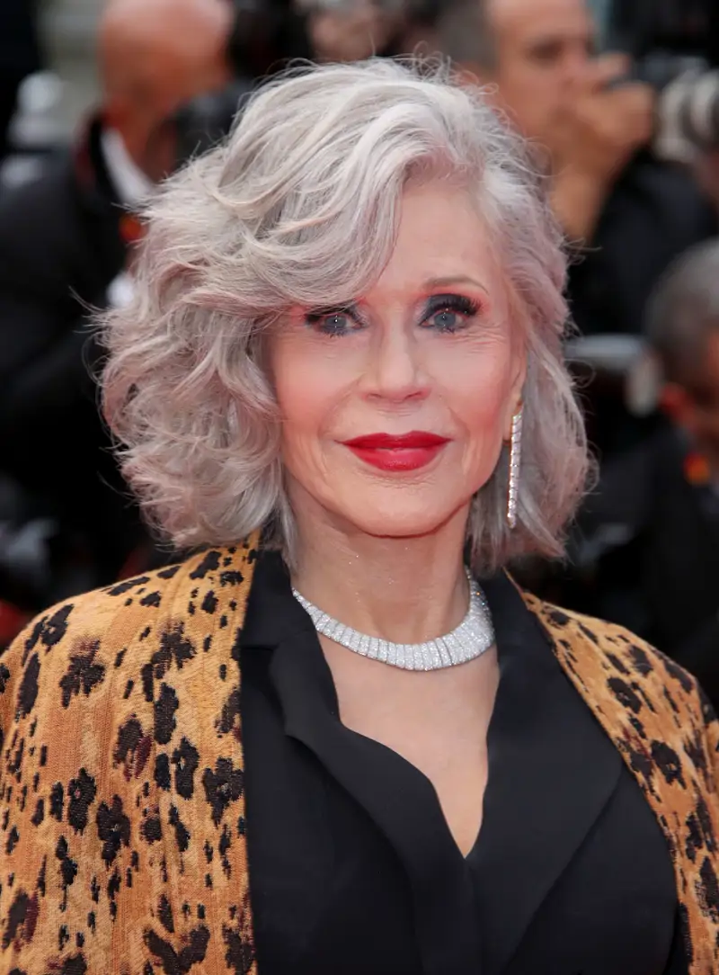 Corte pelo rizado canas +60 Jane Fonda