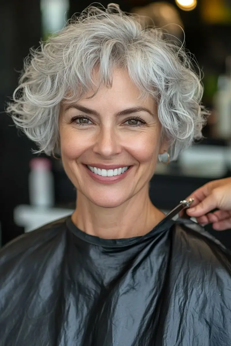 Cortes de pelo rizado canas +60