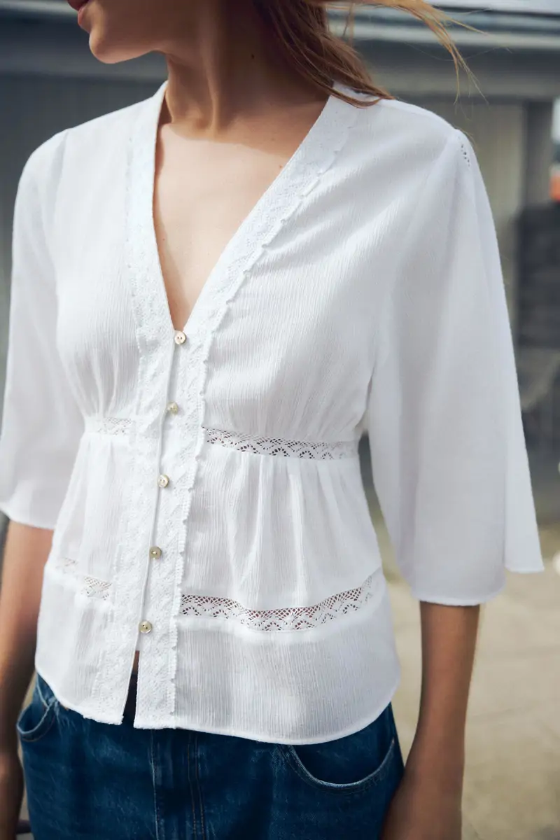 blusa blanca zara