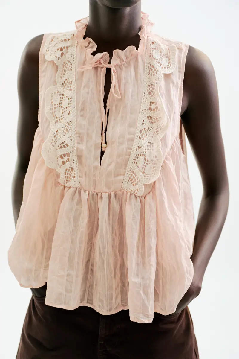 blusa tirantes encaje zara