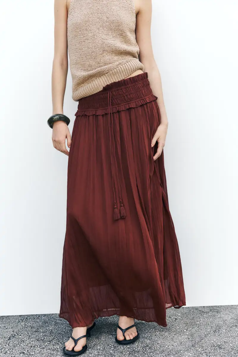 falda boho fluido zara