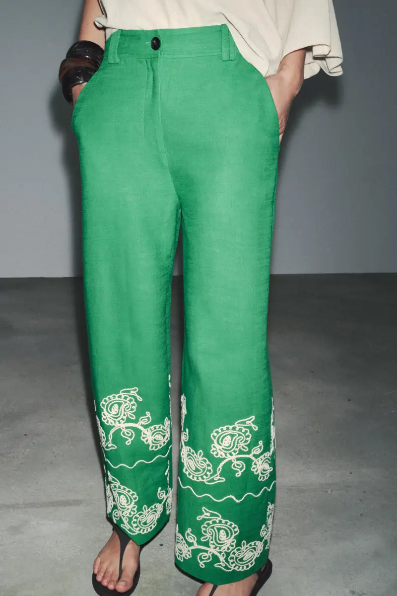 pantalon bordados zara