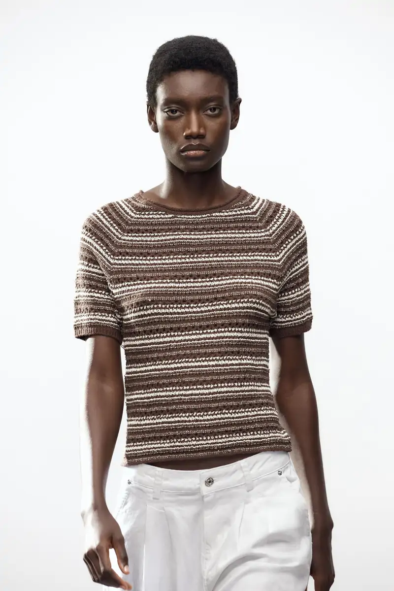 top estampado rayas zara