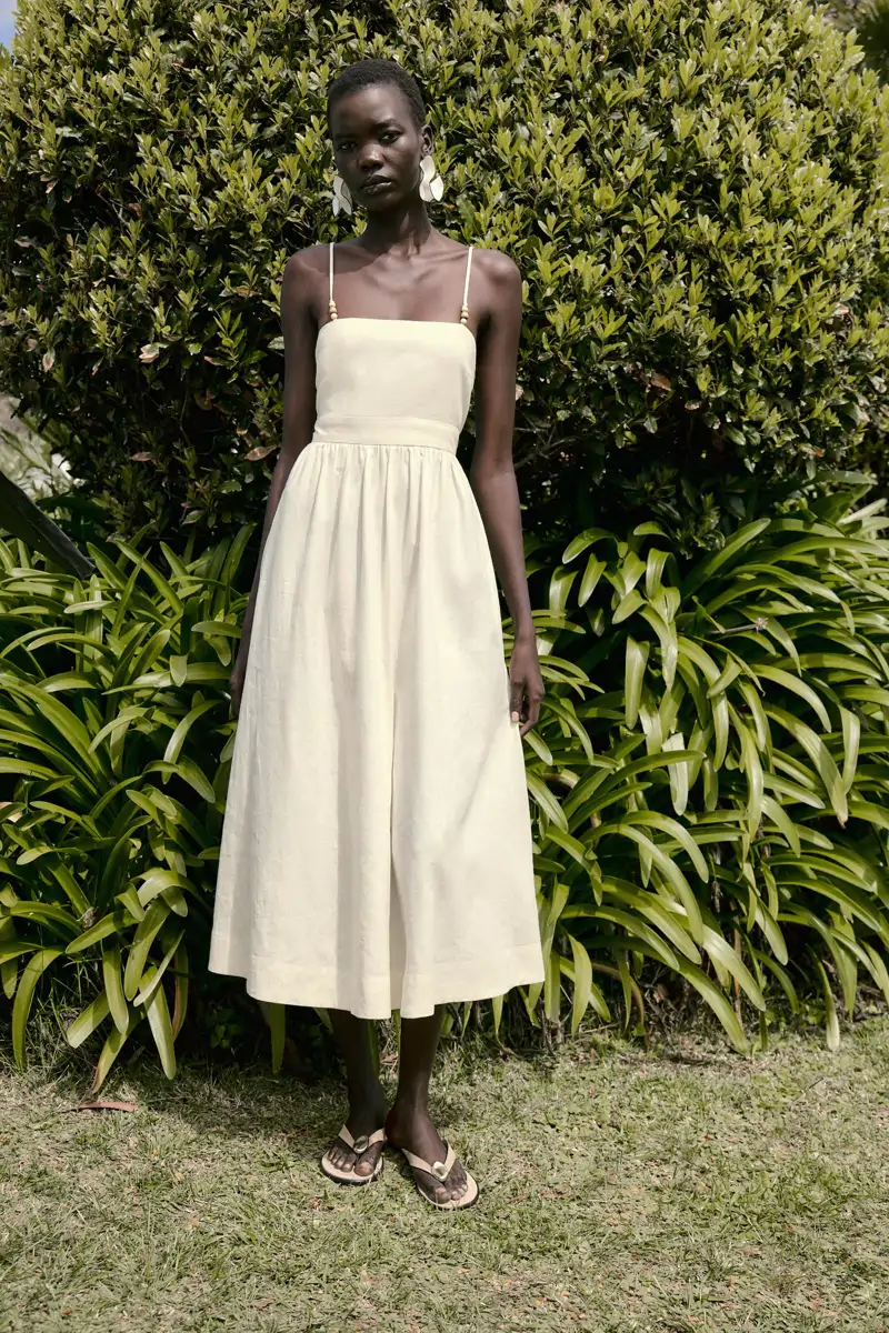 vestido blanco midi zara