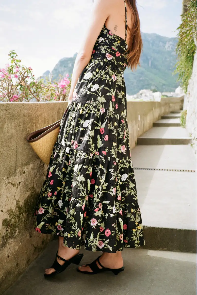 vestido estampado bordados zara