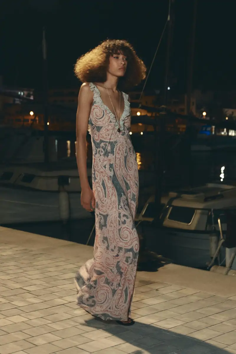 Vestido lencero estampado