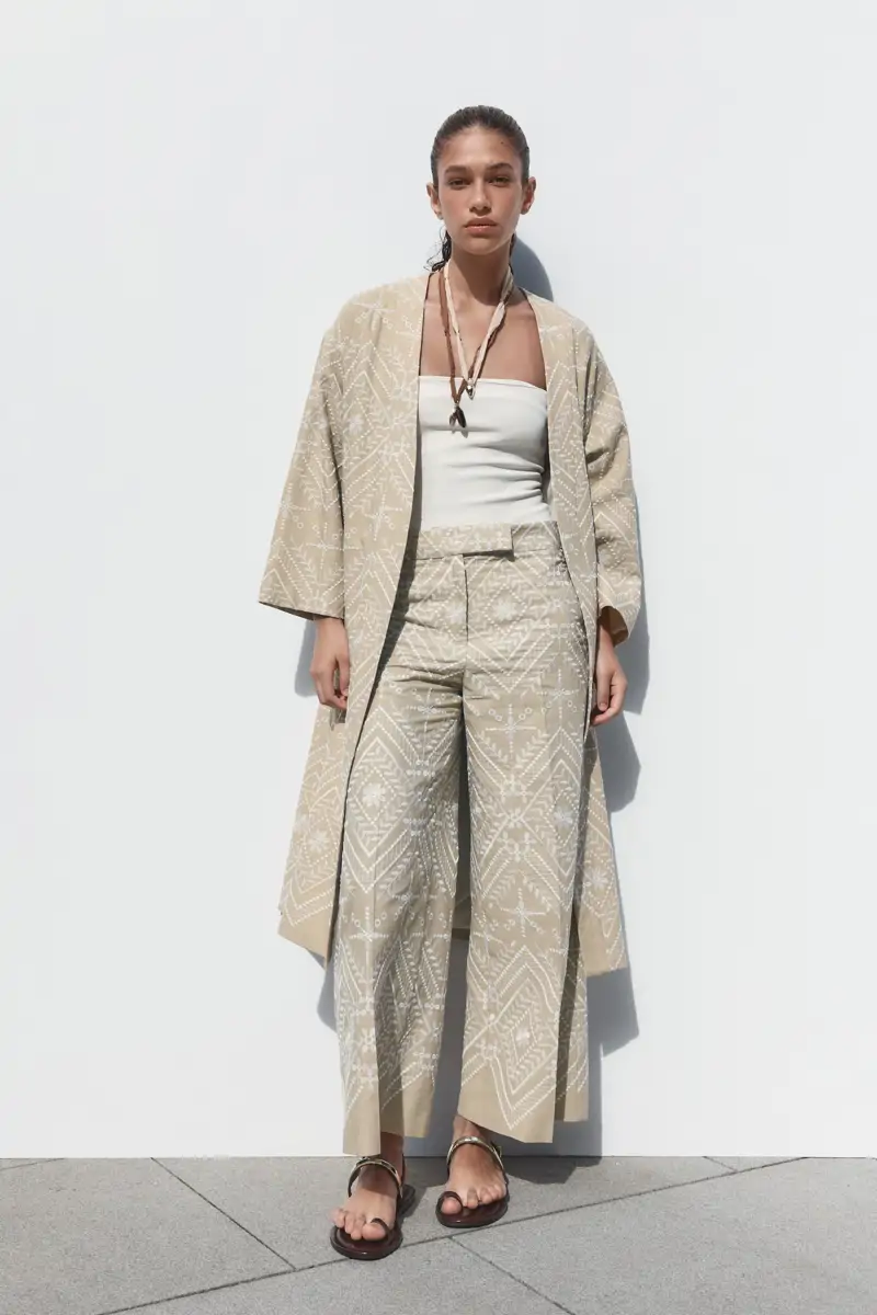 pantalón culotte bordado
