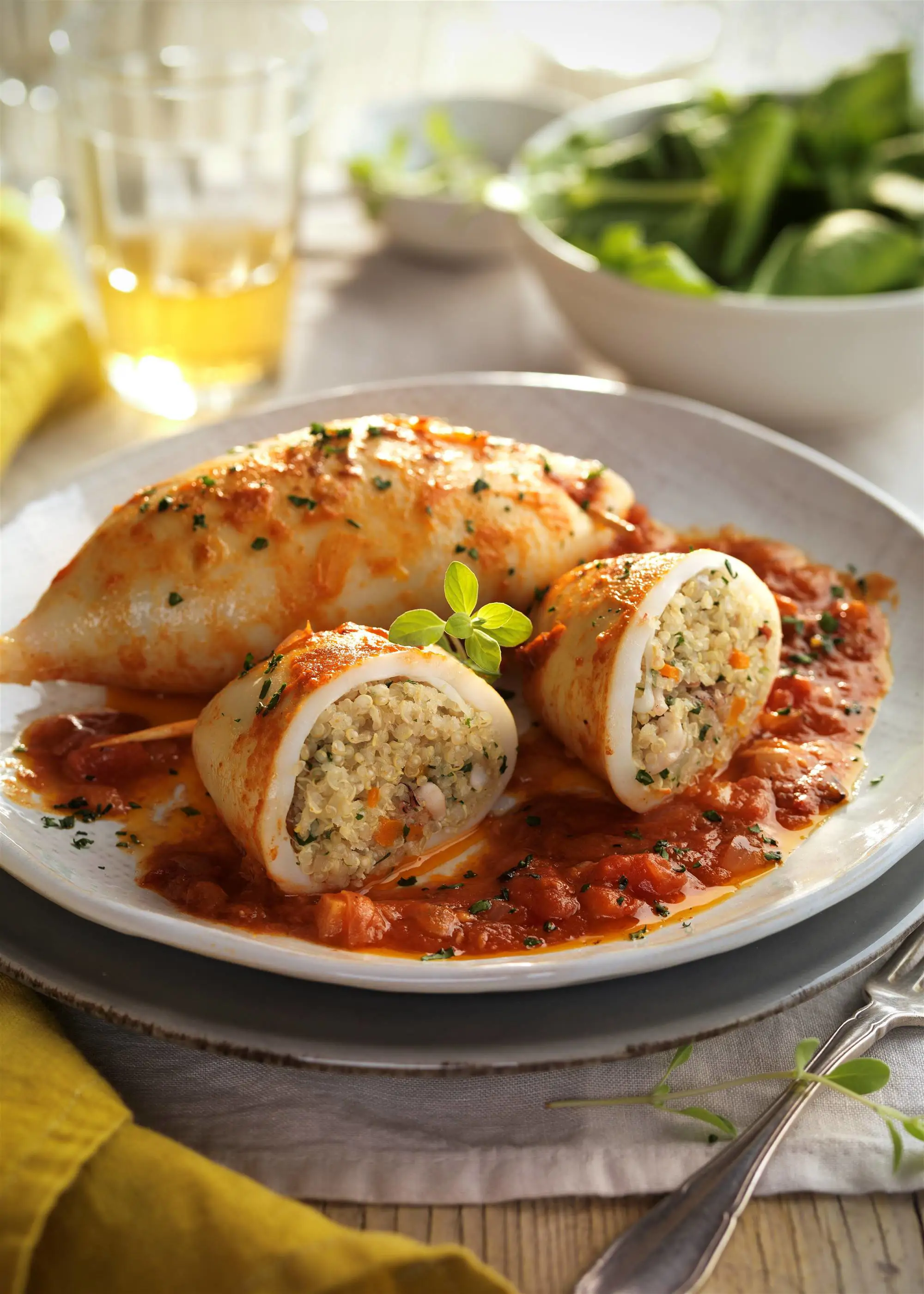 recetas con calamares rellenos de quinoa