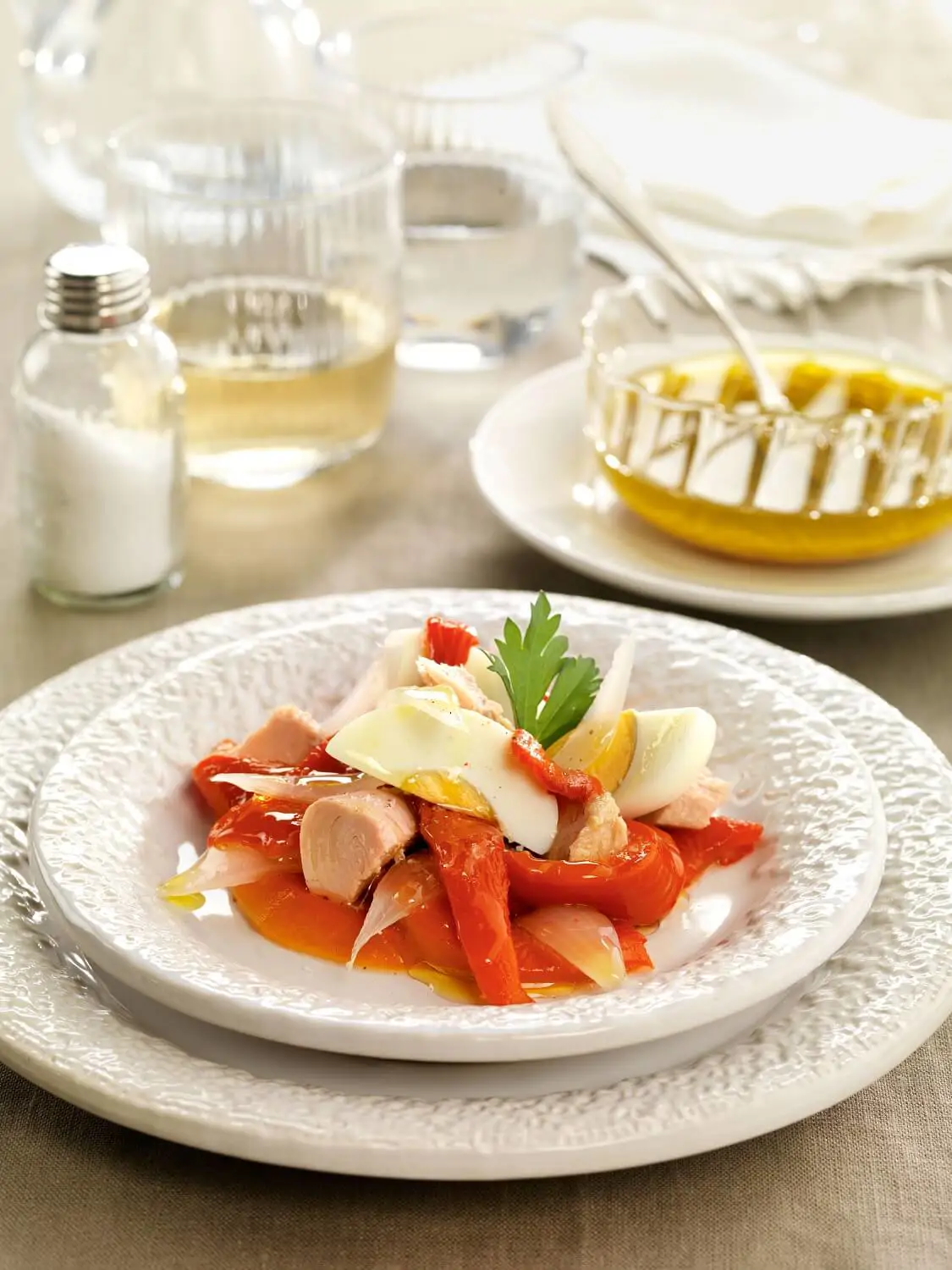 recetas frías con pimientos del piquillo Ensalada de pimientos