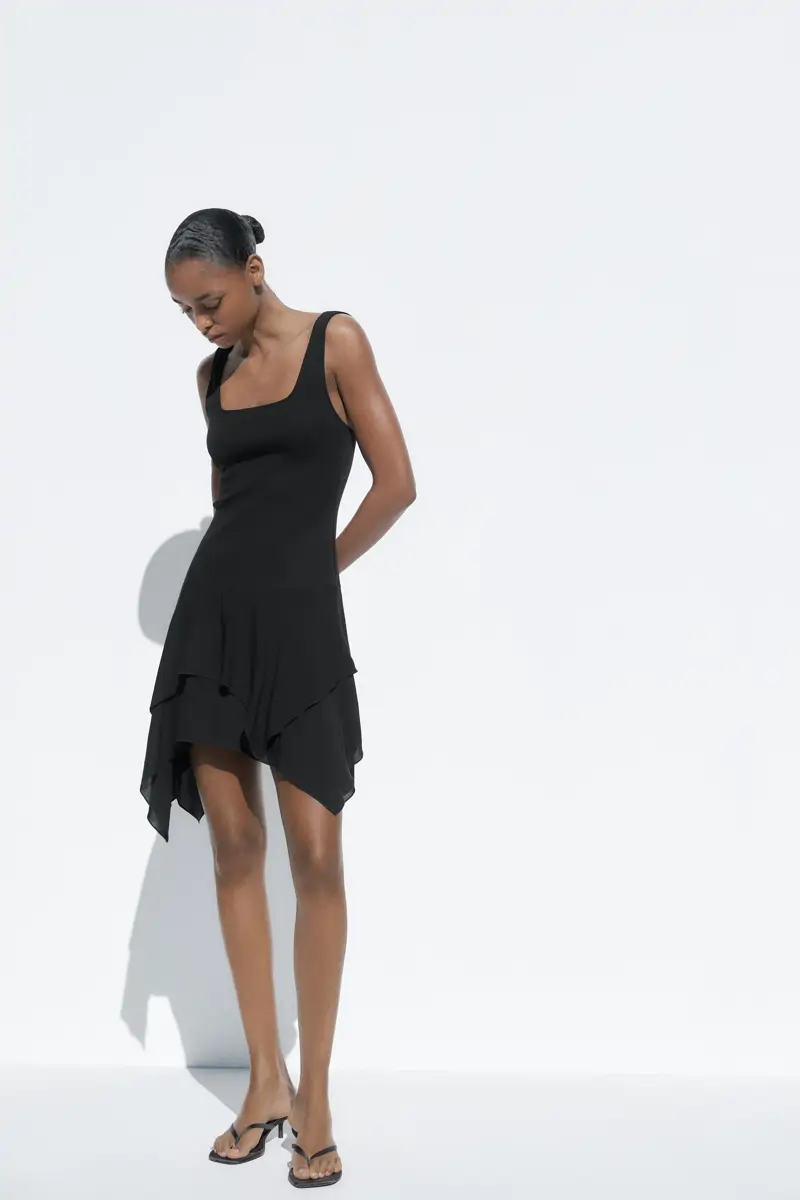vestido mini negro zara
