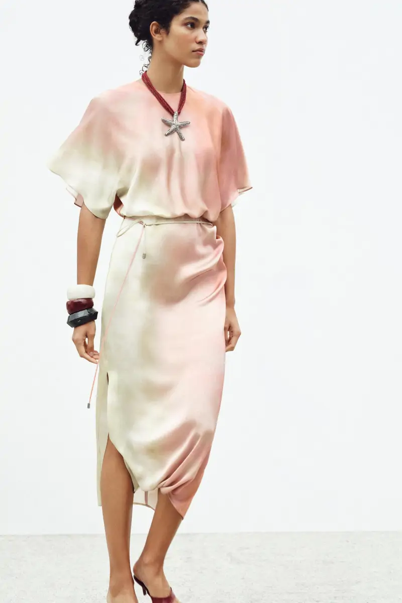 vestido midi estampado tie dye zara