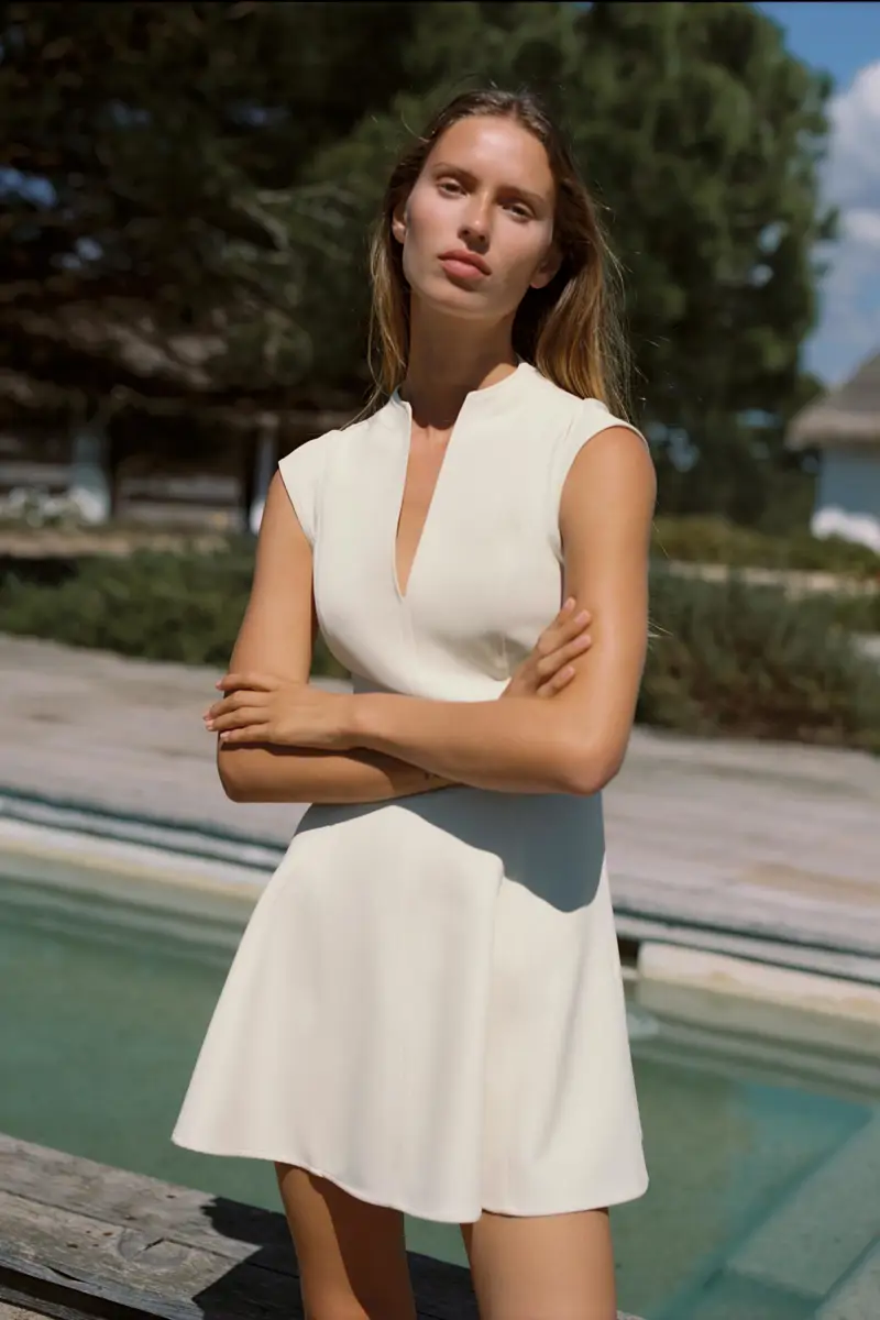 vestido mini blanco zara