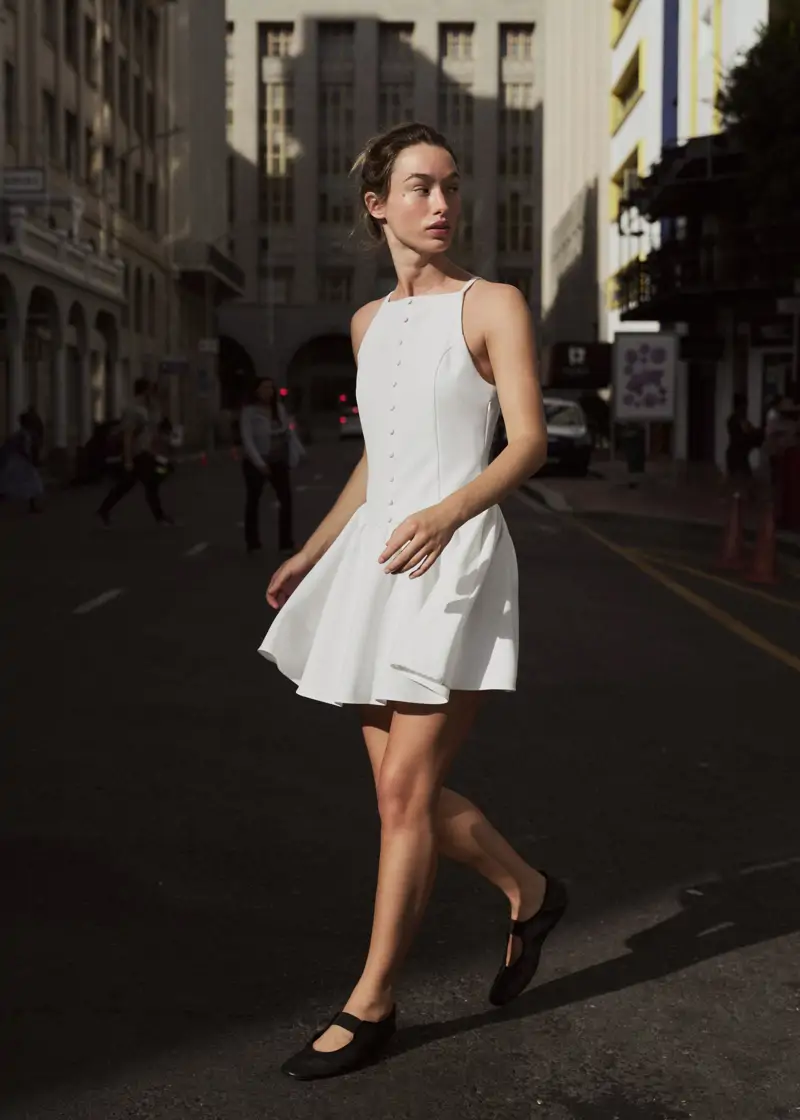Vestido mini con botones