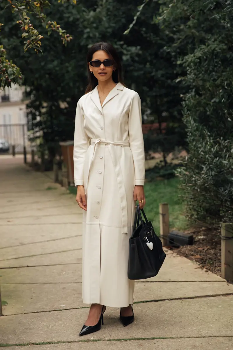 outfits comodos para teletrabajar camisa blanca vestido camisero