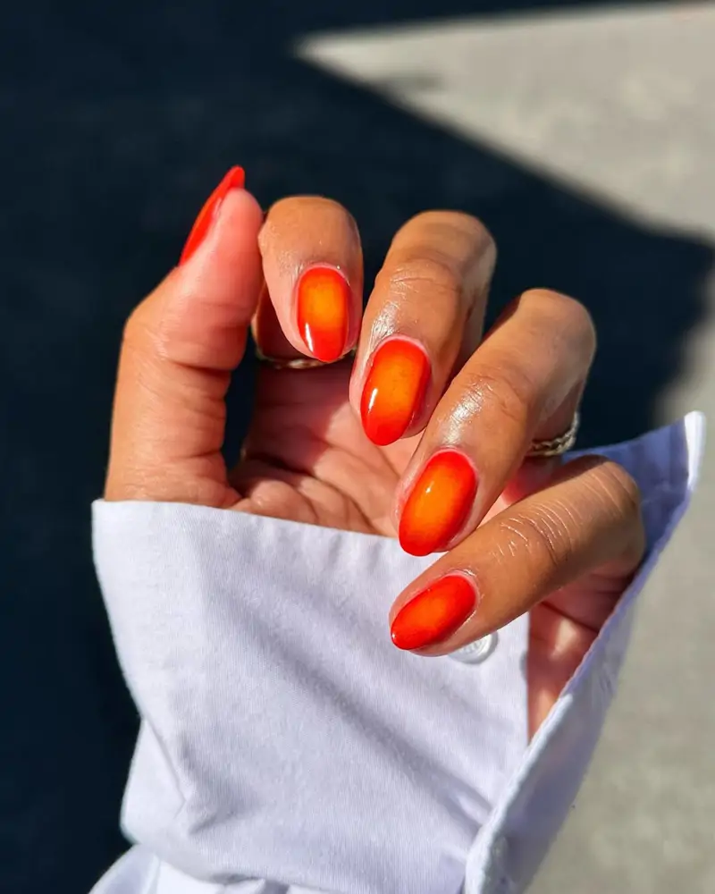 Ideas uñas naranjas elegantes