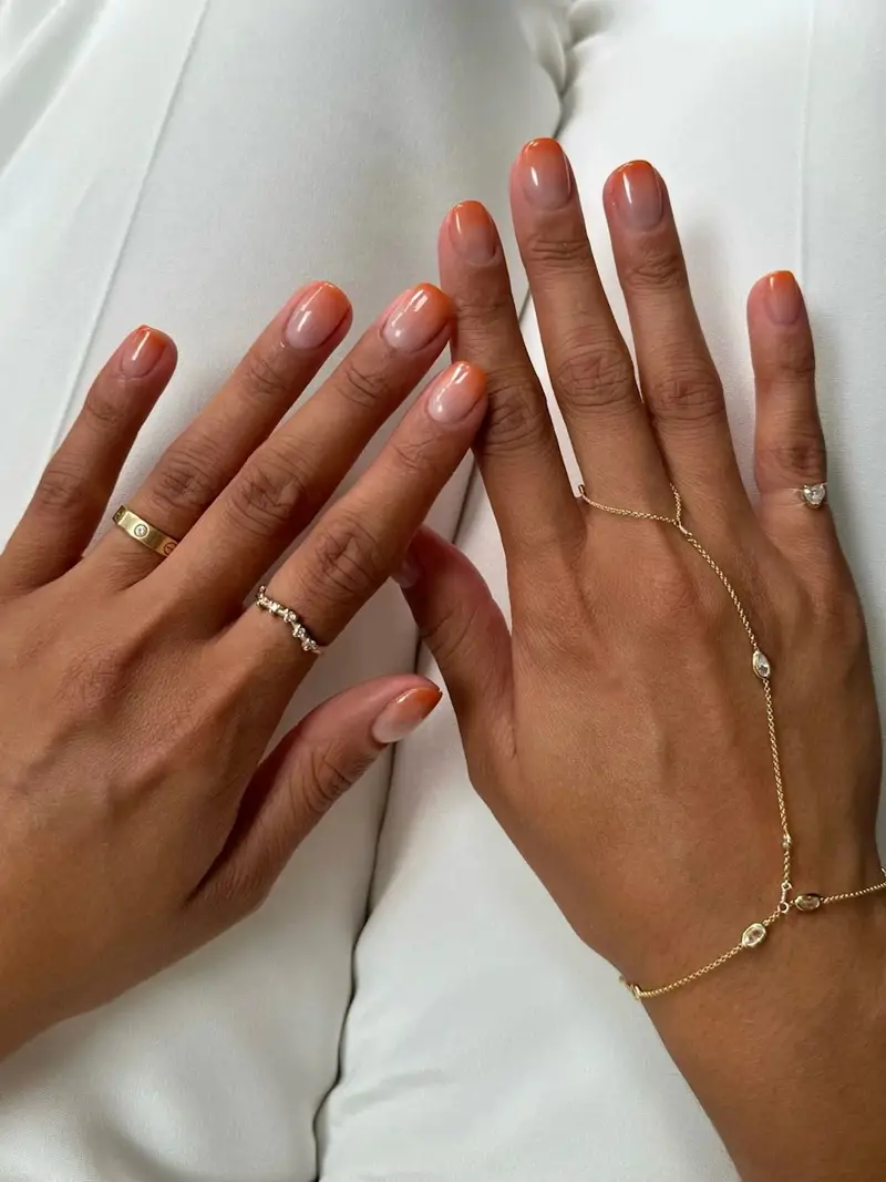 Ideas uñas naranjas elegantes
