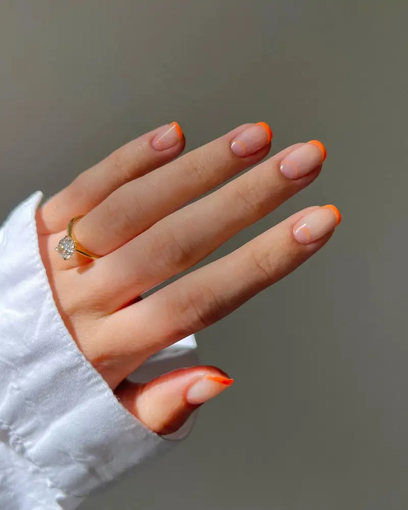Ideas uñas naranjas elegantes