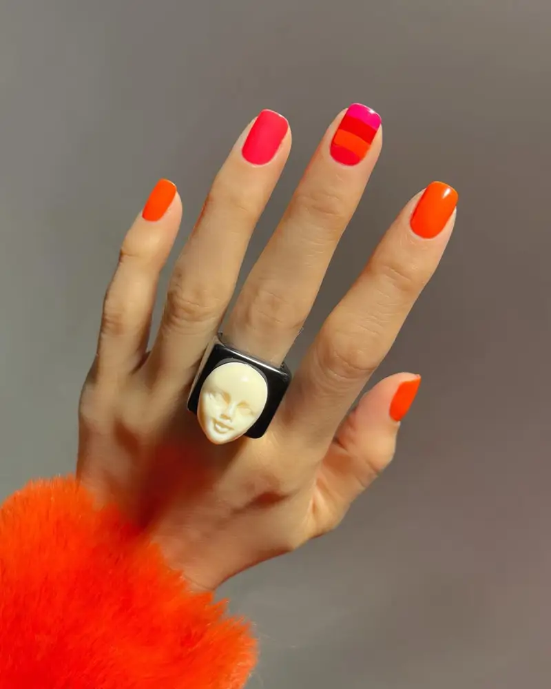 Ideas uñas naranjas elegantes