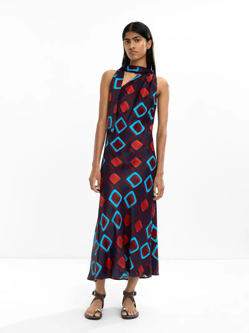 vestido estampado midi parfois
