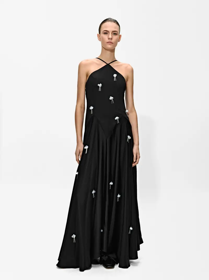 vestido largo negro parfois