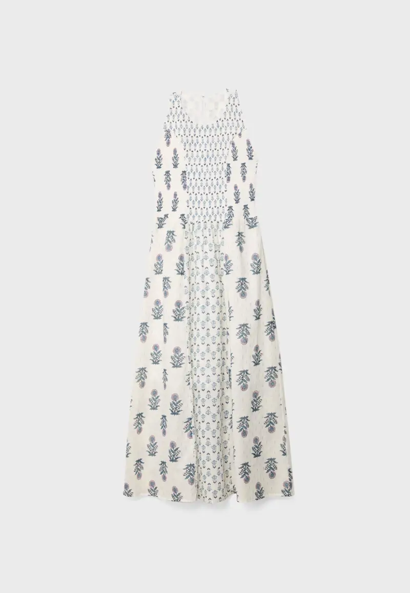 vestido estampado doble stradivarius