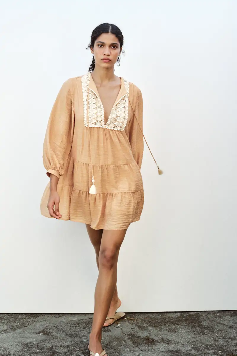 Vestido boho caftan zara