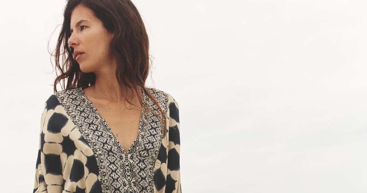 Vestidos boho con falda de encaje y chiffon en capas Azul Polvoriento Tallas Grandes