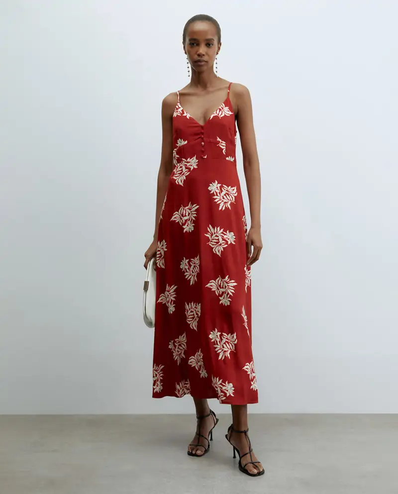 vestido midi estampado