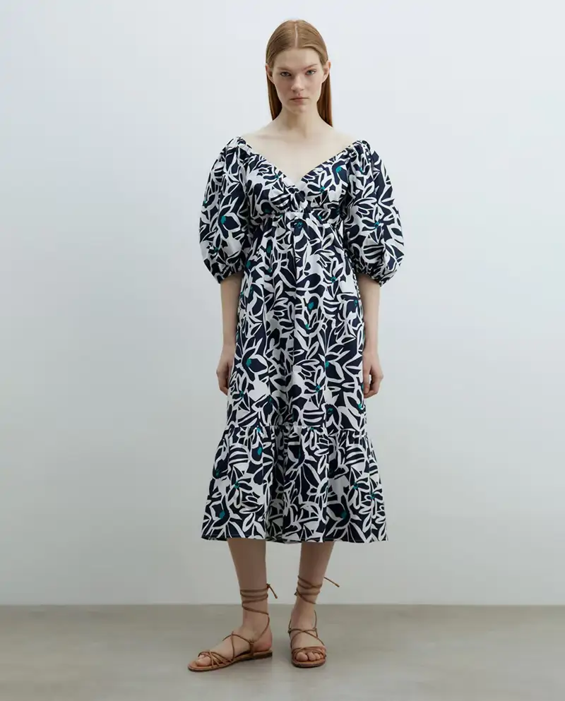 vestido midi estampado
