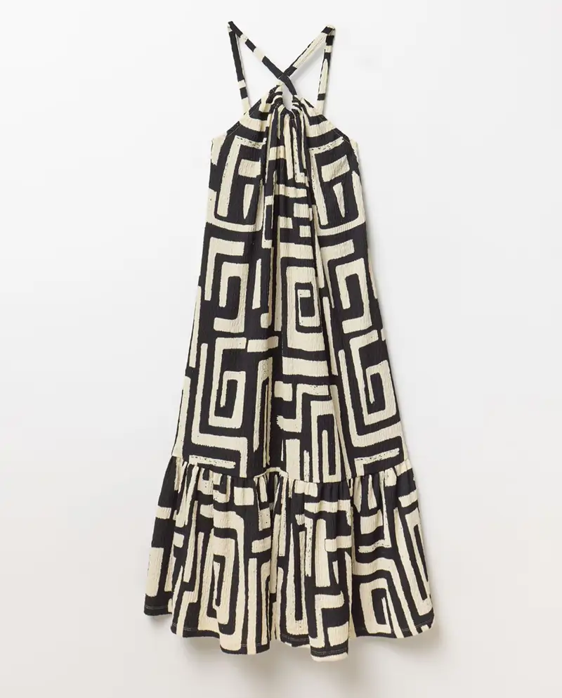 vestido midi halter