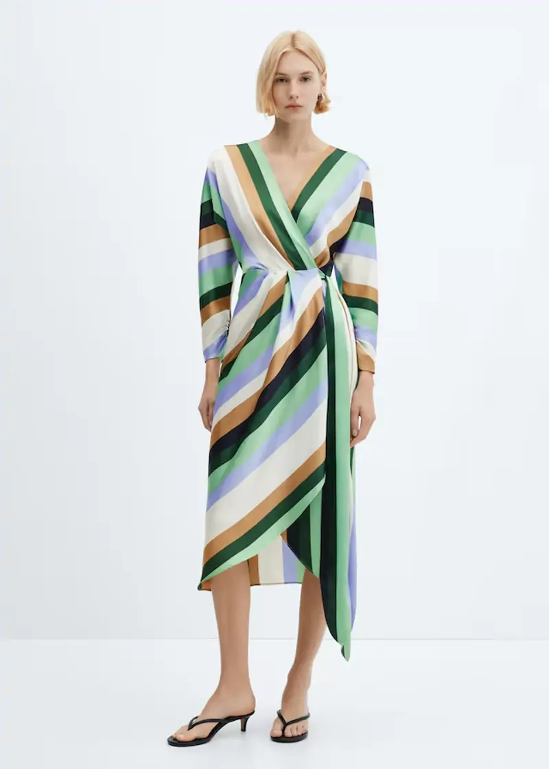 Vestido rayas satinado