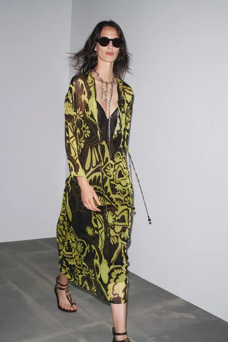 vestido tunica estampado zara